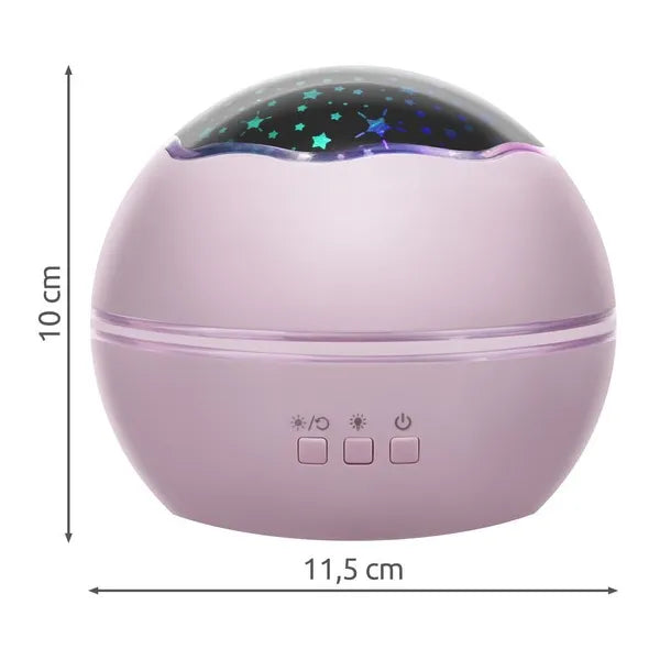 Éjszakai fény forgó csillag/óceán projektor, rózsaszín, USB/elem