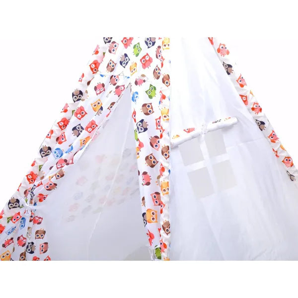 Gyereksátor tipi, vidám bagoly mintával, 145x110 cm