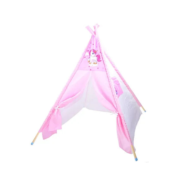 Rózsaszín unikornisos tipi gyereksátor, 145×110 cm, beltéri-kerti