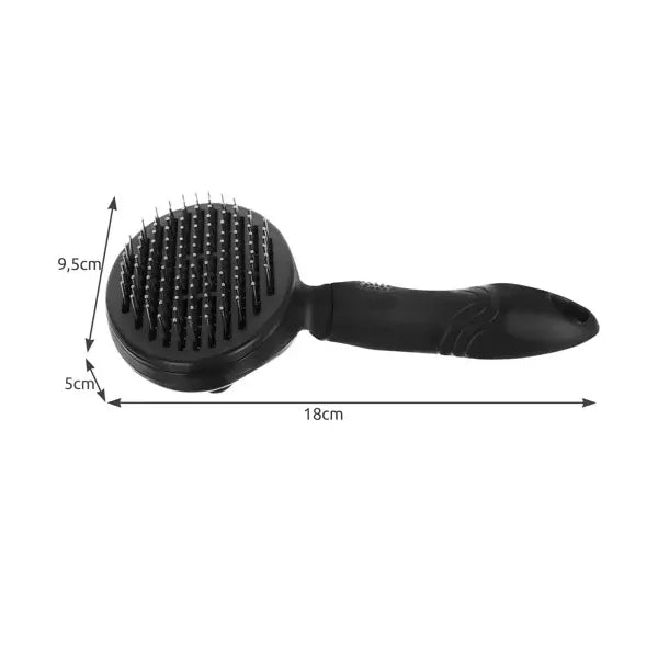 Öntisztuló, ergonomikus szőrkefe kutyáknak és macskáknak, fekete, 18×9,5 cm