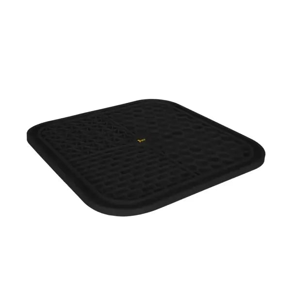 Fekete szilikon antistressz nyalogató kutya etető-alátét, csúszásgátló, 20×20 cm