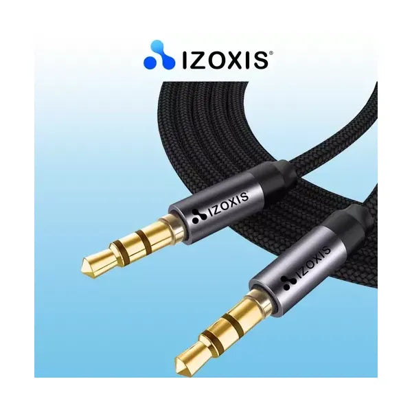 3,5 mm jack–jack sztereó audio kábel, 1,75 m, aranyozott, fonott nylon