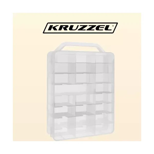 Átlátszó hordozható autós vitrines koffer, 46 rekesszel, PP, 33×25×8,5 cm
