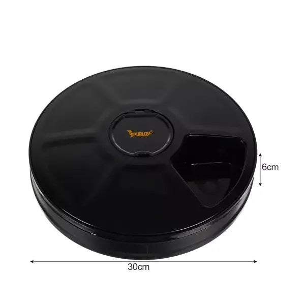 Automata etető tál, 6 rekesszel, 900 ml, időzítővel, elemes, LED kijelző