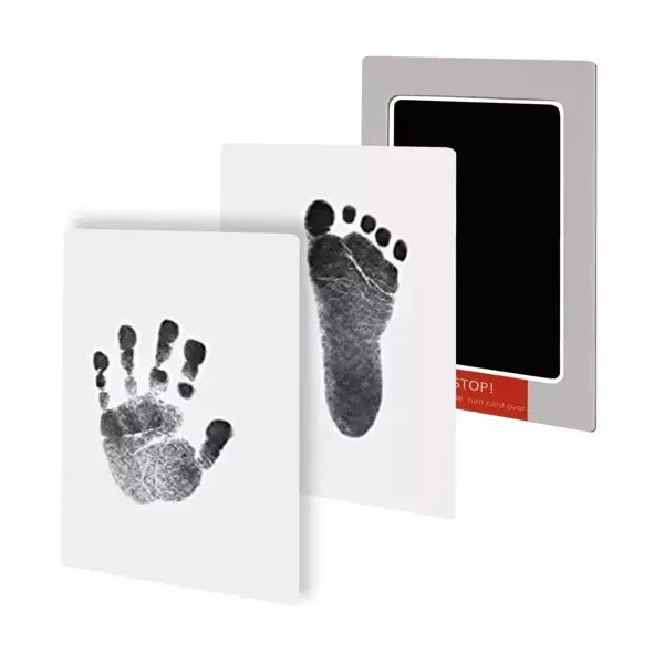 Babatappancs és kézlenyomat készítő, fekete tinta, 5,7×9,9 cm, újrahasználható