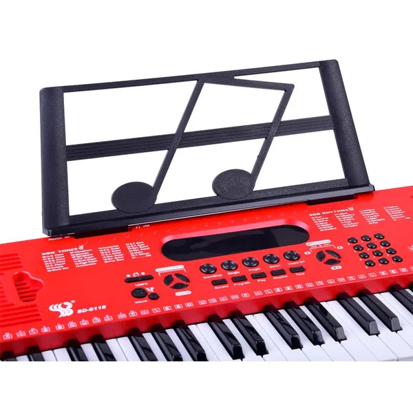 SD-6118 piros 61 billentyűs szintetizátor mikrofonnal USB/MP3