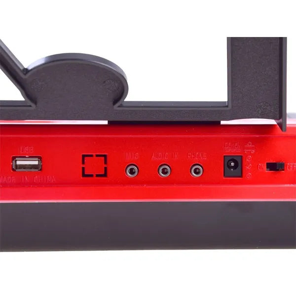 SD-6118 piros 61 billentyűs szintetizátor mikrofonnal USB/MP3