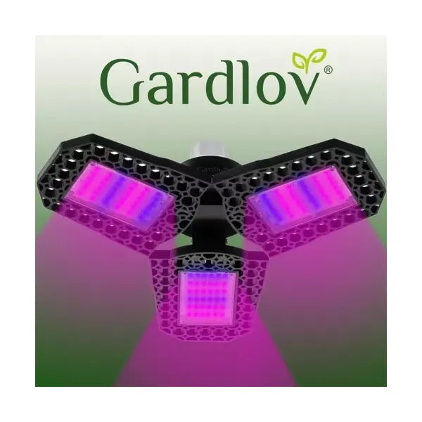 108 LED növénynevelő lámpa, E27, 8 W, vörös-kék spektrum, 3 állítható kar