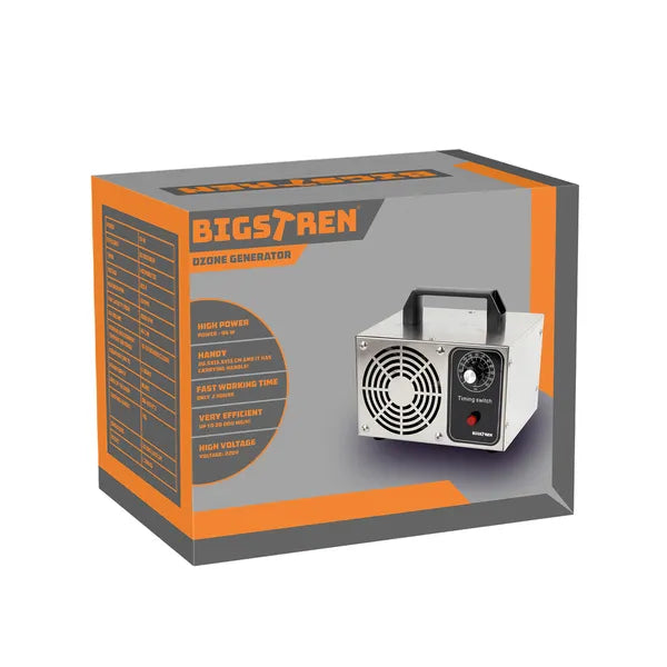 Bigstren 21208 ózongenerátor, 20 000 mg/h, 100-120 m², rozsdamentes acél