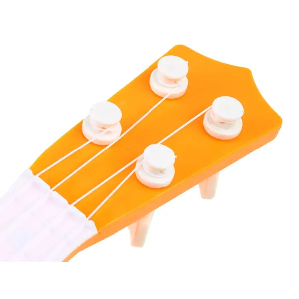 Gyerek műanyag ukulele, gyümölcs mintával, 37 cm, 4 húrral
