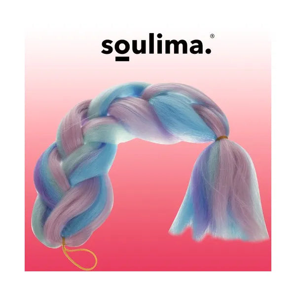 Szintetikus ombre póthaj kék-lila, 60 cm, hőálló, 99 g