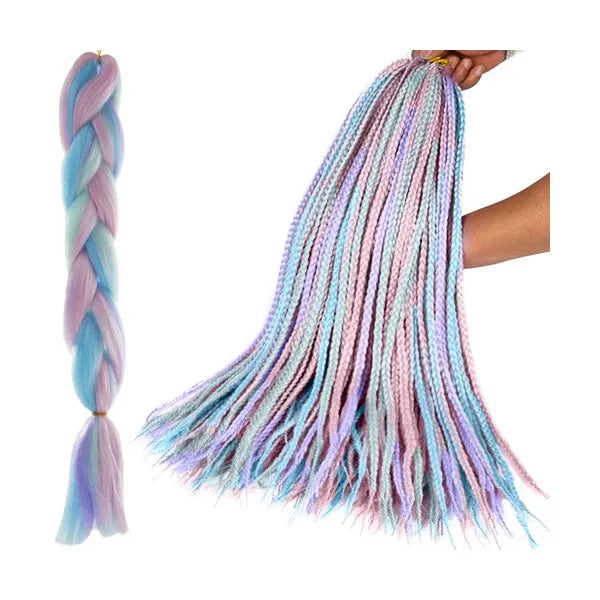 Szintetikus ombre póthaj kék-lila, 60 cm, hőálló, 99 g