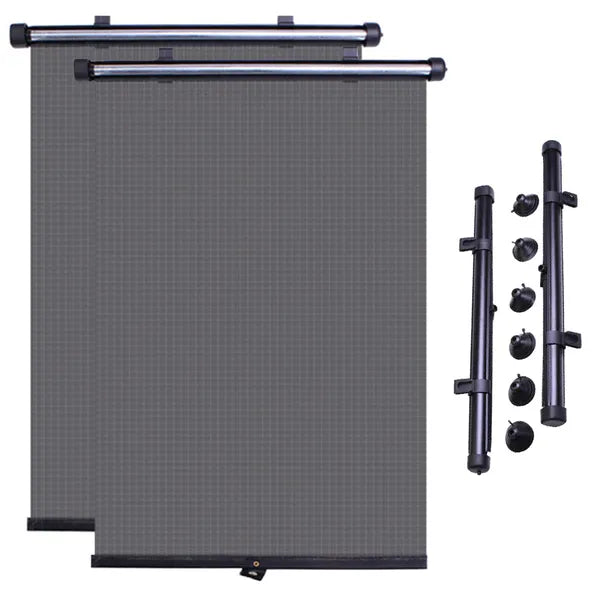Autó napellenző roló 2 db, 47×40 cm, fekete, PVC háló tapadókoronggal
