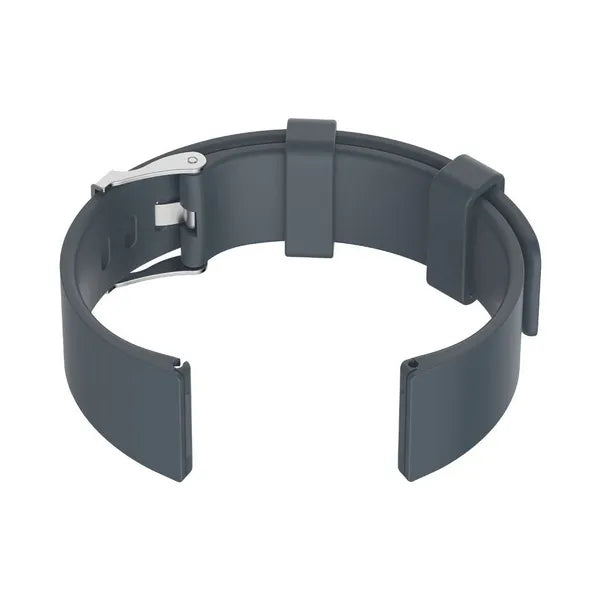 Szürke 22 mm gumiszíj gyorskioldóval, ezüst csattal