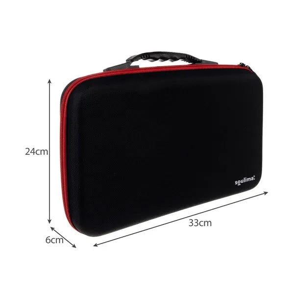 Fekete keményfedeles körömlakk tároló táska, 60 db, 24×33×6 cm
