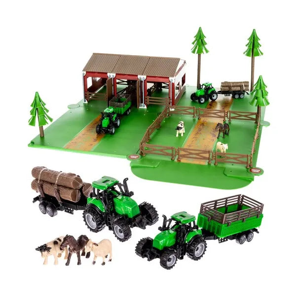 102 darabos farm játékkészlet állatokkal és 2 traktorral