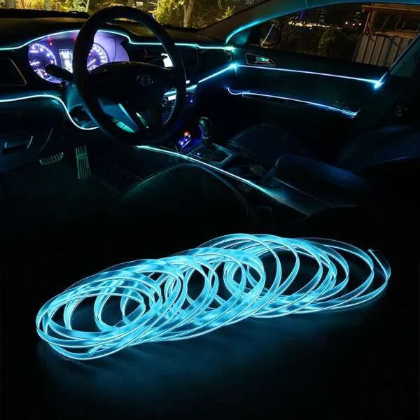Autó led neon szalag - jégkék fény 5m