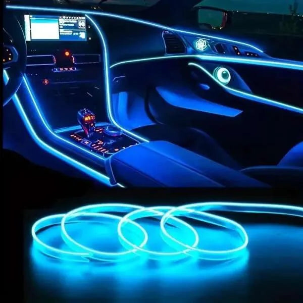 Autó led neon szalag - jégkék fény 5m