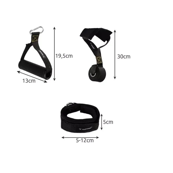 11 részes latex edzőszalag készlet 5–25 kg ellenállással ajtóhorgonnyal
