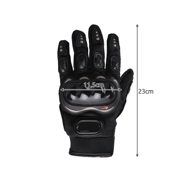 XL fekete motoros kesztyű, nylon, csúszásgátló tenyér