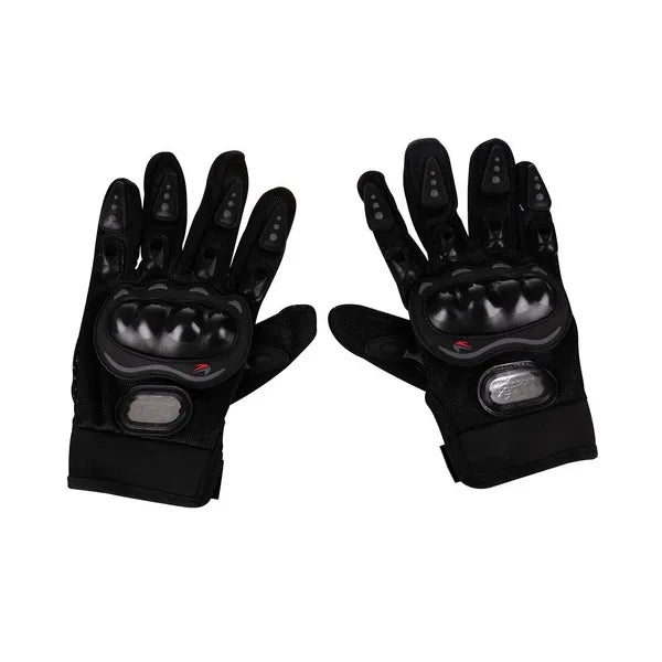 XL fekete motoros kesztyű, nylon, csúszásgátló tenyér