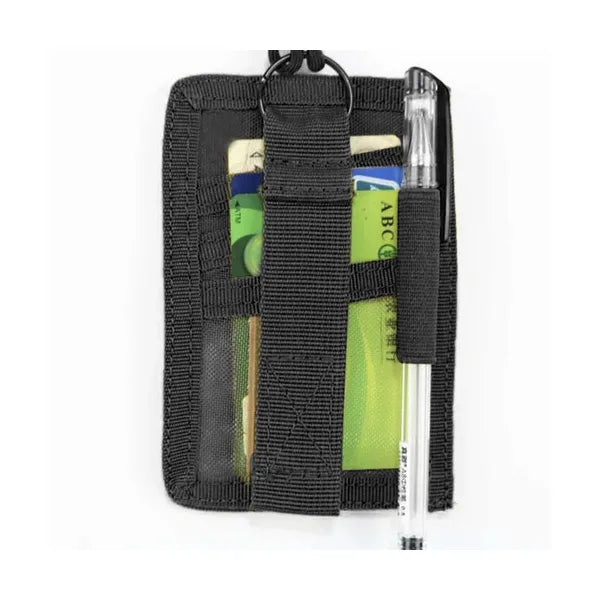 Fekete Oxford igazolványtartó 2 részes, nyakpánttal 13×9,3 cm
