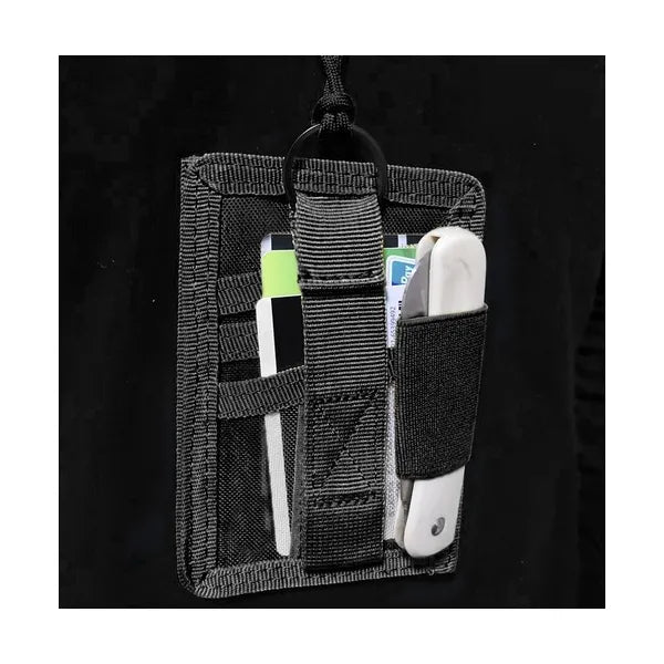 Fekete Oxford igazolványtartó 2 részes, nyakpánttal 13×9,3 cm