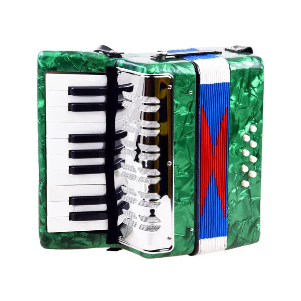 Gyerek nagy harmonika kézifogantyúval, vállpánttal, 23×23 cm