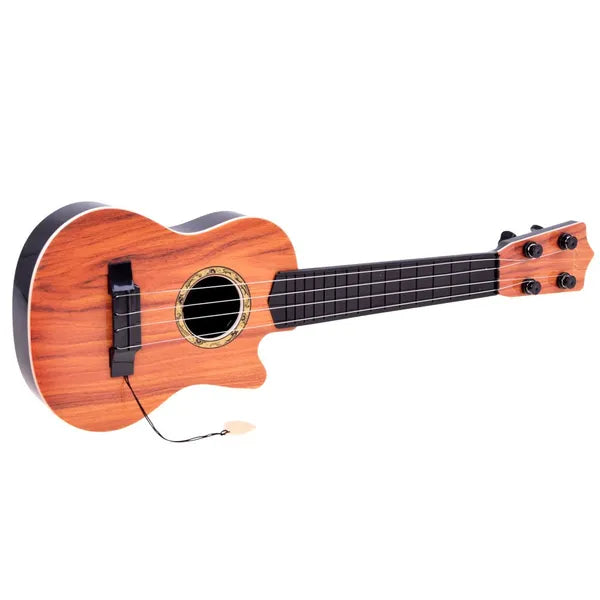 Gyerek 4-húros műanyag gitár, 43 cm, pengetővel
