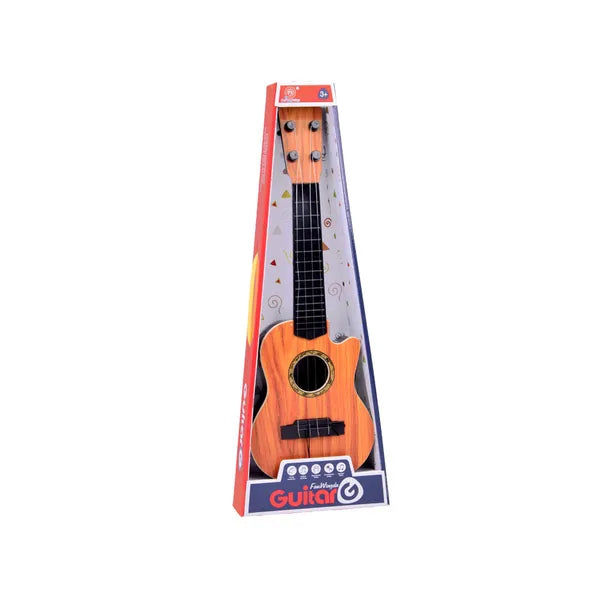 Gyerek 4-húros műanyag gitár, 43 cm, pengetővel