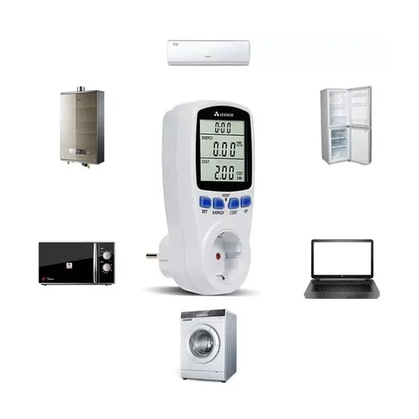 Digitális energiamérő wattmérő, 230 V, 16 A, max 3680 W, LCD kijelző