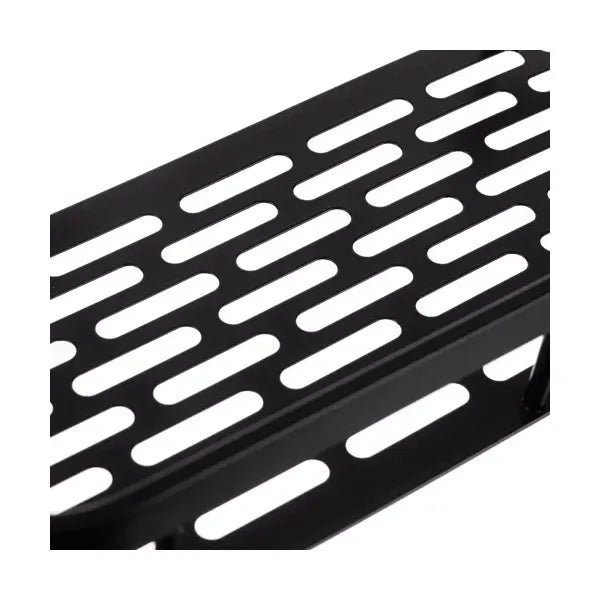 Fekete alumínium fürdőszobai polc, 2 db, fúrás nélkül is rögzíthető, 30×13 cm