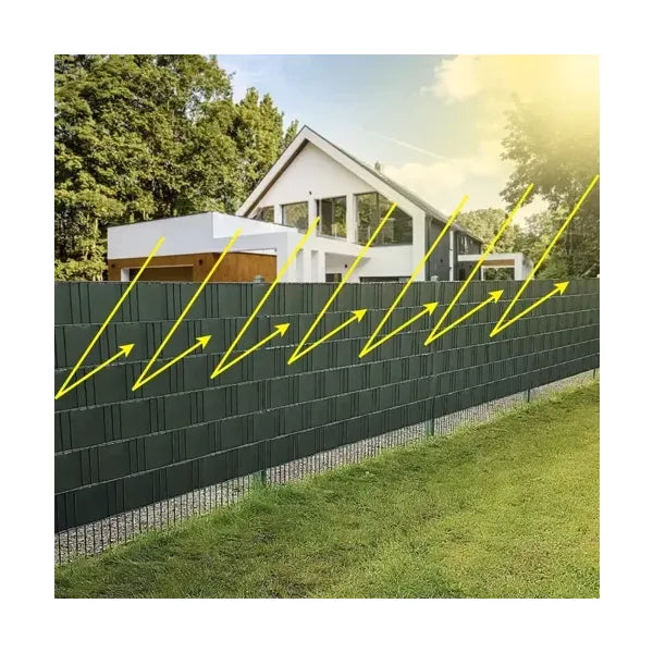 Zöld PVC kerítés takarószalag 19 cm x 35 m, 450 g/m², 25 rögzítőklipsszel