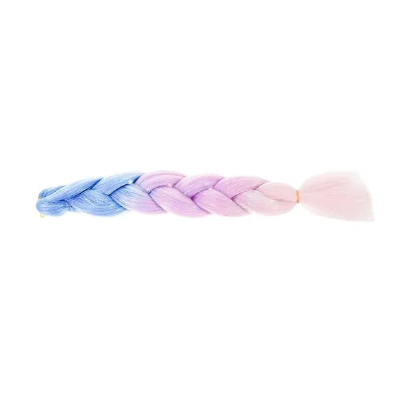 Szintetikus ombre hajfonat csillámos szálakkal, 60 cm, navy-lila-rózsaszín