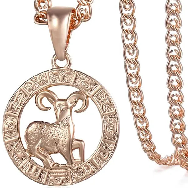 Arany mérleg nyaklánc - csillagjegy amulett