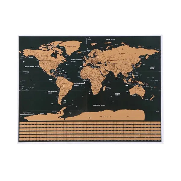 Világtérkép kaparós poszter zászlókkal 82x59 cm ajándékhengerrel