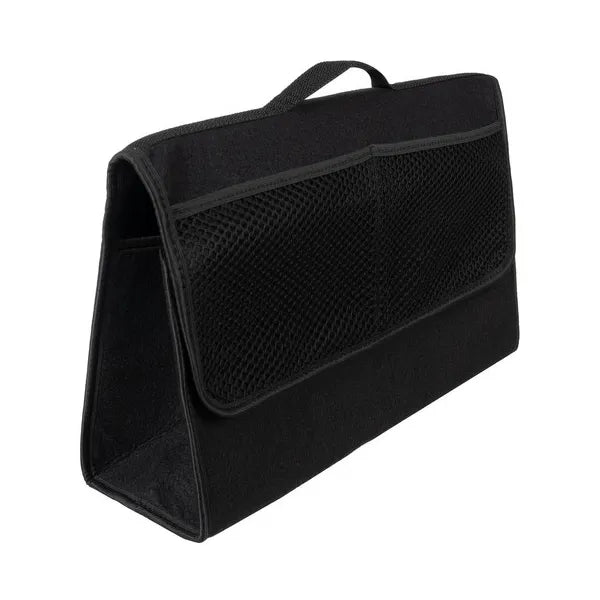 Fekete filc csomagtartó rendező, 22 l, tépőzáras rögzítéssel, 47×17×28 cm