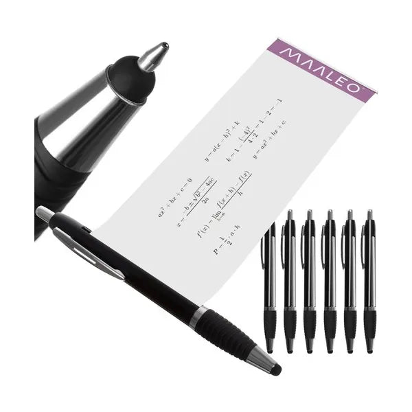 6 db jegyzetlapos stylus tollkészlet fekete/kék tintával, 1 mm