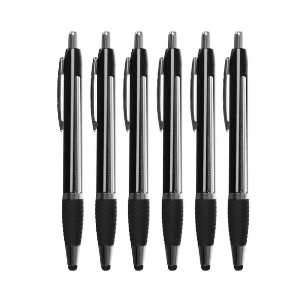 6 db jegyzetlapos stylus tollkészlet fekete/kék tintával, 1 mm