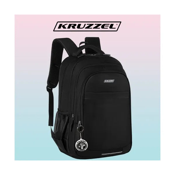 Fekete 22 l oxford 600D ergonomikus hátizsák reflektorral 45×28×16 cm