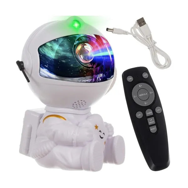 LED csillagvetítő 7 színnel, 3D űrhajós figurával, távirányító
