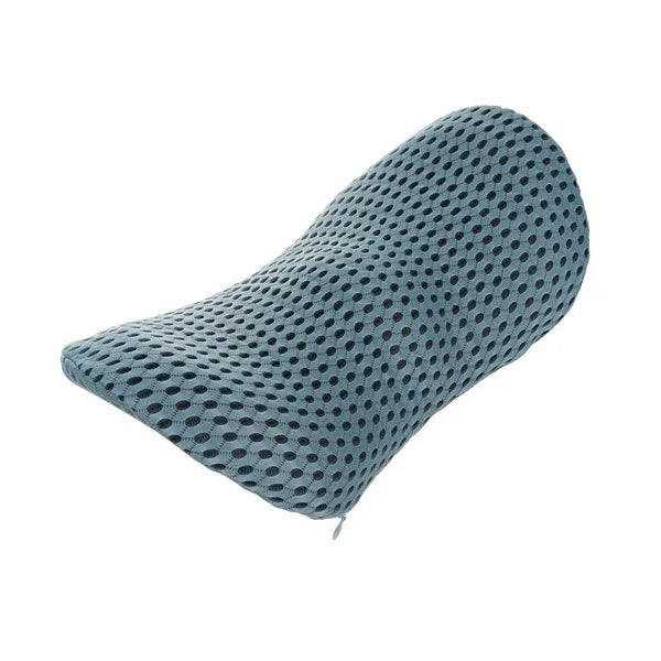 Ortopéd deréktámasz párna memóriahabbal, W-alak, 23×13×46 cm, fekete/kék