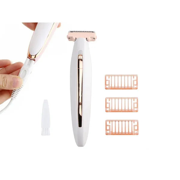 USB-tölthető női test- és bikini epilátor, LED fény, cserélhető fejek