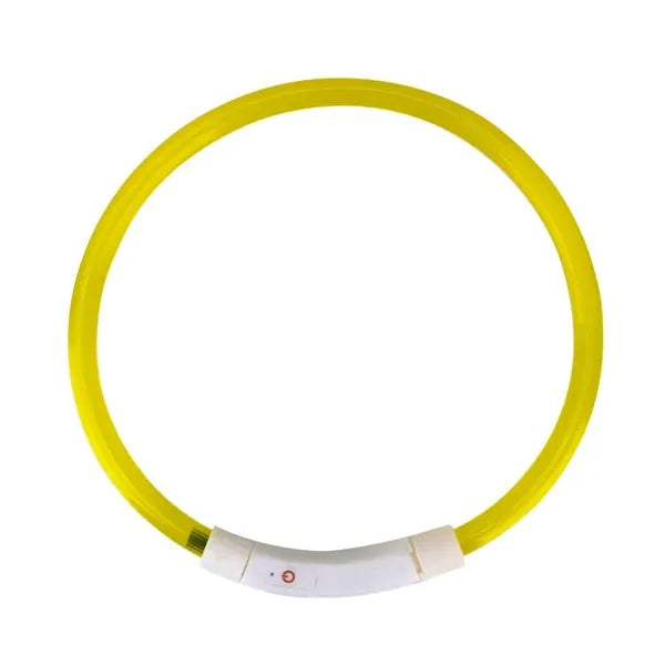 LED világító nyakörv kutyáknak és macskáknak, állítható 20–70 cm, USB-C