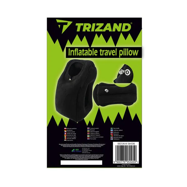 Trizand felfújható ergonomikus utazópárna 50×35×25 cm, fekete
