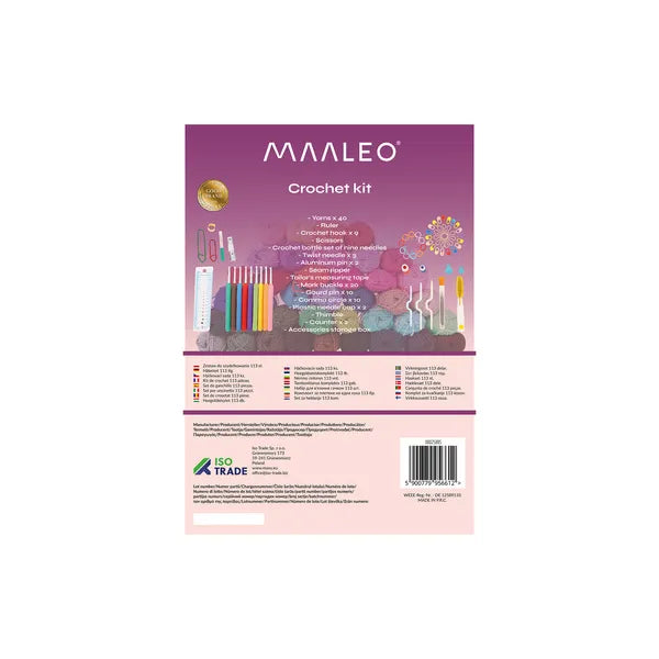 Maaleo 113 részes horgoló készlet táskával – 40 fonal, 9 tű (2–6 mm)