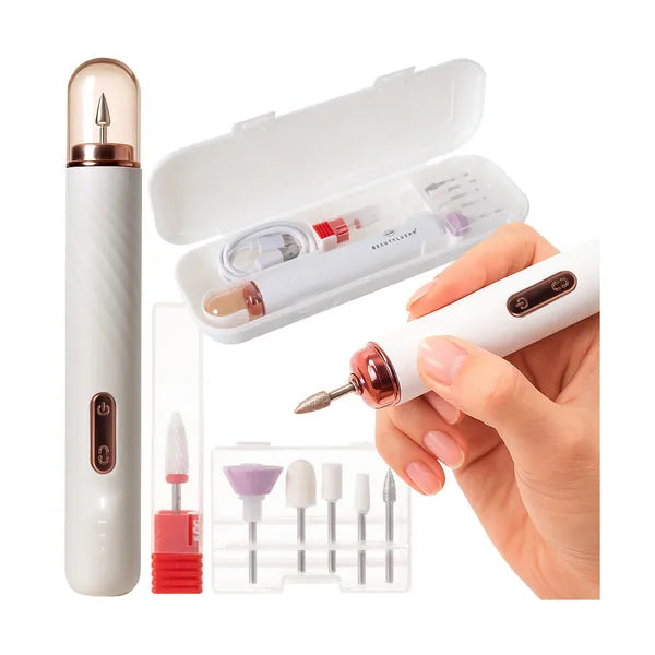 Beautylushh vezeték nélküli körömcsiszoló 15 000 rpm, 6 fej, fehér/rose gold