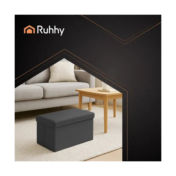 Fekete bársony puff 60×30×30 cm – Ruhhy 25995