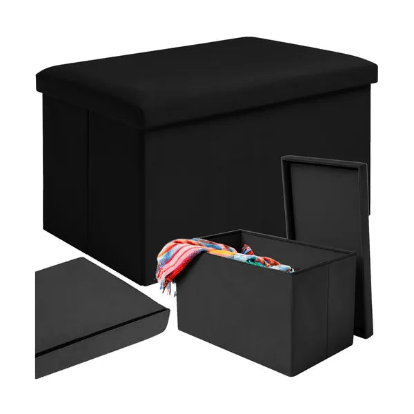 Fekete bársony puff 60×30×30 cm – Ruhhy 25995