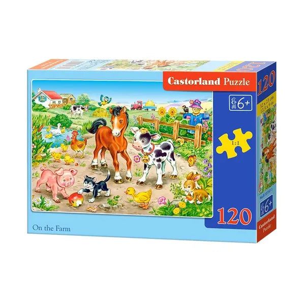 120 darabos gyerek puzzle „A farmon”, 32×23 cm, 6+ év